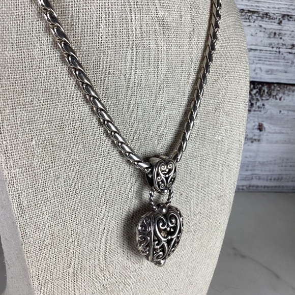 Brighton Silver Heart Filigree Necklace‎ - Picture 7 of 12